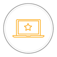 Grafik Symbol Design aus Expertenhand: Bildschirm mit Stern.