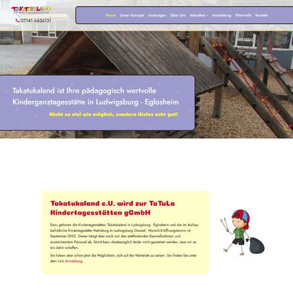 Top 5 Website | smartsite pro | Kinderganztagesstätte Takatukaland