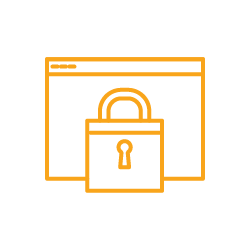 Symbol SSL Sicherheit: Browserfenster mit Vorhängeschloß.