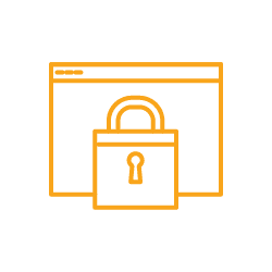 Symbol SSL Sicherheit: Browserfenster mit Vorhängeschloß.