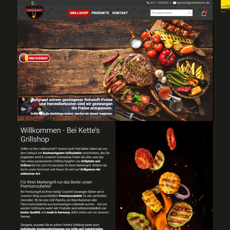 smartsite aktiv mit smartshop | Kette’s Grillshop
