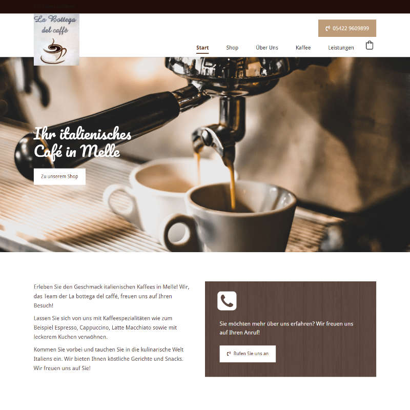 smartsite aktiv mit smartshop | La bottega del caffé 