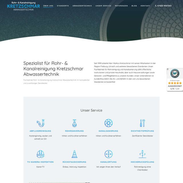 Top WordPress Website | Rohr- und Kanalreinigung Kretzschmar 